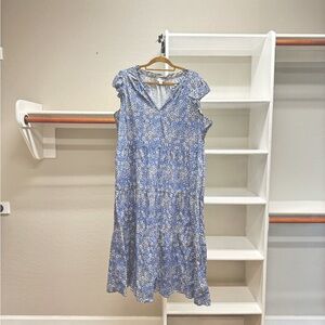 JCrew Women’s Blue and White Floral Dress